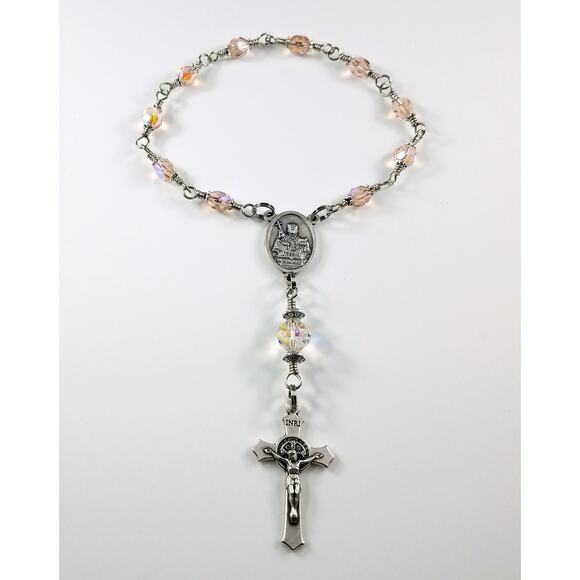 St. Agatha One Decade Rosary, Fighting Breast Cancer Rosary, Handmade Rosary - Picture 5 of 10